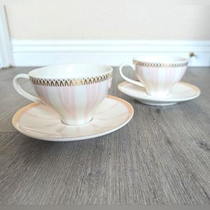 Meritage Gold Rim Tea Cup Set of 2